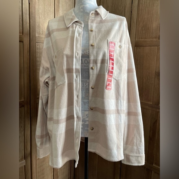 NWT Members Mark Cozy Flannel Button Down Shirt. - Picture 1 of 5